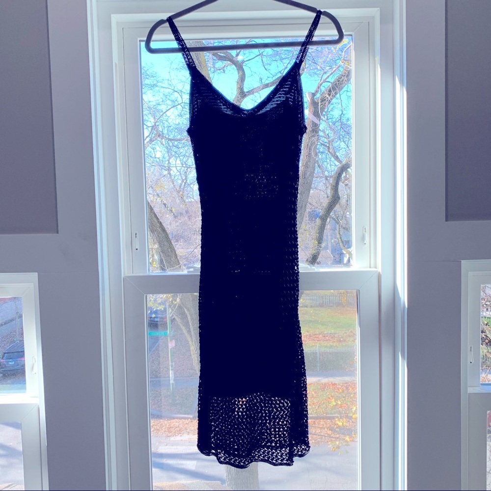 Vintage Guess Collection beaded, black midi dress